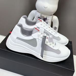 Prada 4E6500 America's Cup Sneakers Unisex Soft Rubber and Bike Fabric White