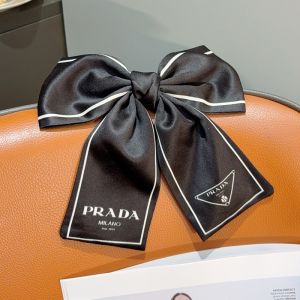 Prada Bow Hair Clip in Re-Nylon Black