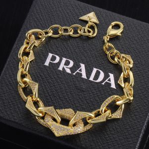 Prada Eternal Gold Chain Bracelet In Metal with Crystals Gold