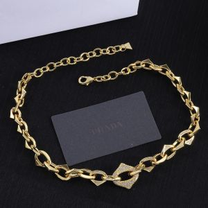 Prada Eternal Gold Chain Necklace In Metal with Crystals Gold