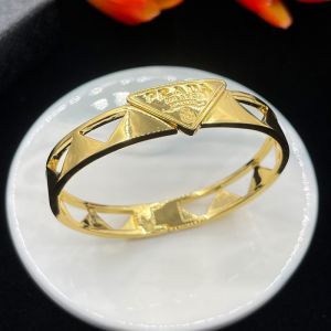 Prada Eternal Gold Cut-Out Bangle Bracelet In Metal Gold
