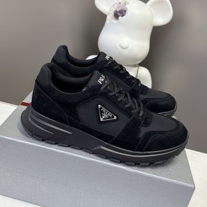 Prada Prax Sneakers Men Suede and Re-Nylon Black