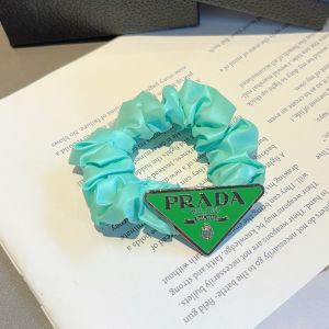 Prada Triangle Logo Scrunchie in Re-Nylon Green