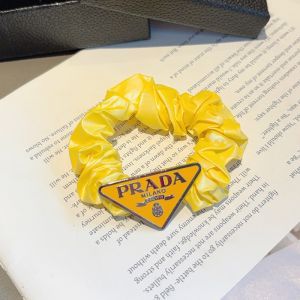 Prada Triangle Logo Scrunchie in Re-Nylon Yellow