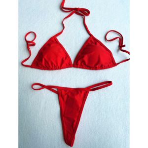 Prada Triangular Bikini Women Lycra Red