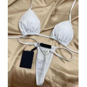 Prada Triangular Bikini Women Lycra White
