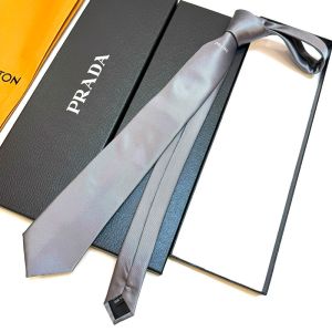 Prada UCR77 Tie in Silk Grey